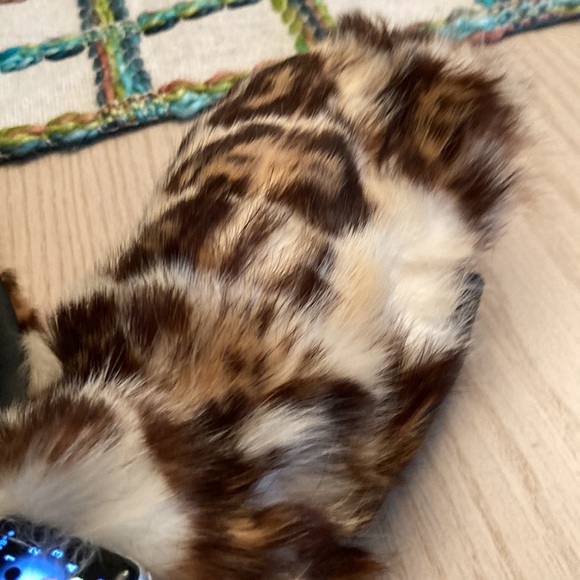 VINTAGE genuine rabbit fur mittens with snaps - Picture 4 of 5